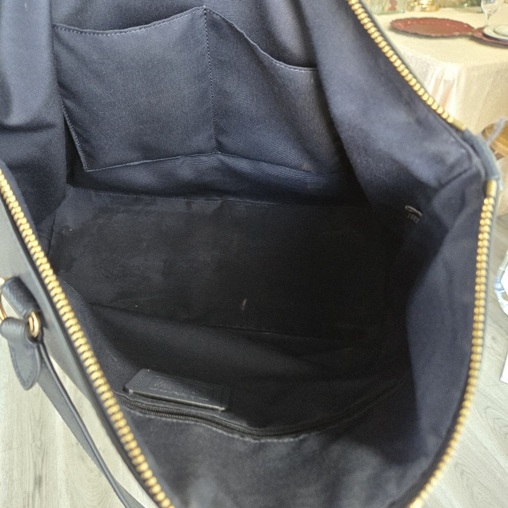 Coach (F79608) Signature Blue Leather Gallery Tote Shoulder Handbag Large ZipTop - Picture 12 of 16